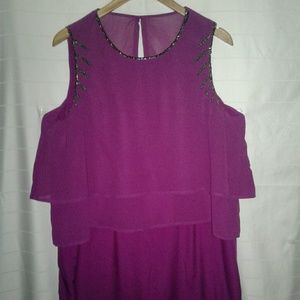 Covington Plus Size Purple Beaded Dress